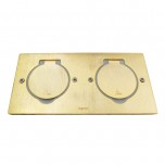 Legrand - Platine de sol rectangulaire à équiper de mécanismes Mosaic 2 postes – doré brossé - Réf : 08971