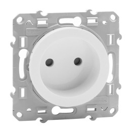 Schneider Odace - Prise de courant 2P - Blanc - Réf : S520033