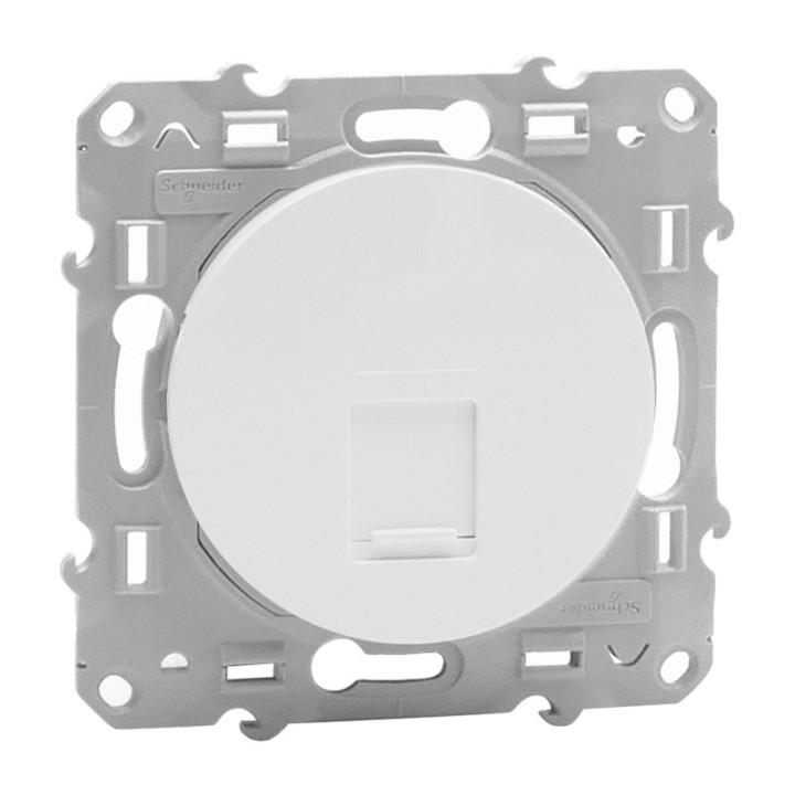 Schneider Odace - Prise RJ45 - Blanc - Grade 1 - Téléphone - Réf : S520471