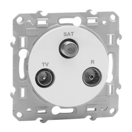 Schneider Odace - Prise TV /FM / SAT - Blanc - Réf : S520461