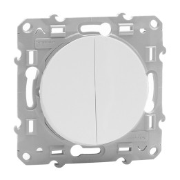 Schneider Odace - Interrupteur Va et vient Lumineux + Interrupteur Va et Vient - Blanc - Réf : S520273