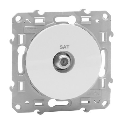 Schneider Odace - Prise SAT - Blanc - Réf : S520446