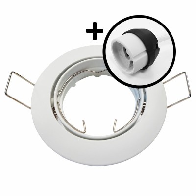 Krisane - Support spot orientable - avec douille GU10 - IP20- blanc - Réf : KRI20022
