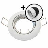 Krisane - Support spot orientable - avec douille GU10 - IP20- blanc - Réf : KRI20022