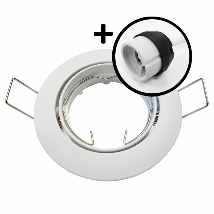Krisane - Support spot orientable - avec douille GU10 - IP20- blanc - Réf : KRI20022