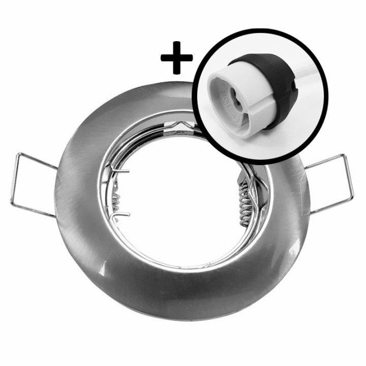 Krisane - Support spot fixe - avec douille GU10 - IP20- aluminium - Réf : KRI20031