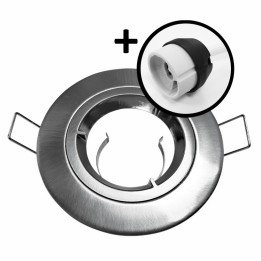 Krisane - Support spot fixe - avec douille GU10 - 1/4 de tour - IP20 - aluminium - Réf : KRI20033
