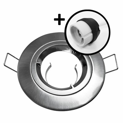Krisane - Support spot fixe - avec douille GU10 - 1/4 de tour - IP20 - aluminium - Réf : KRI20033