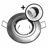 Krisane - Support spot fixe - avec douille GU10 - 1/4 de tour - IP20 - aluminium - Réf : KRI20033