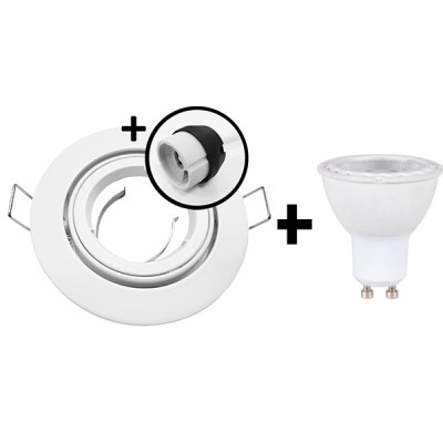 KIT Sport encastré - 1/4 tour - 3000k - orientable - rond - blanc - Réf : KS004