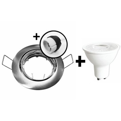 KIT Spot encastré - orientable - 3000k - rond - aluminium - LED 5W - Réf : KRI30032