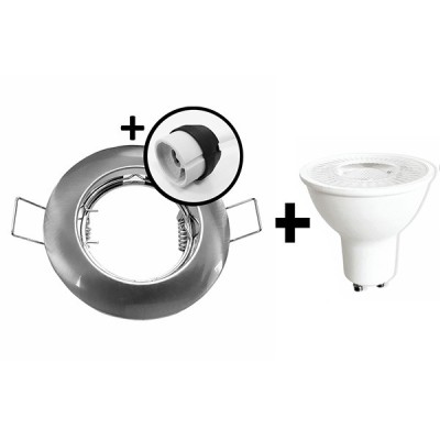 KIT Spot encastré - fixe - 4000k - rond - aluminium - LED 5W - Réf : KRI40031