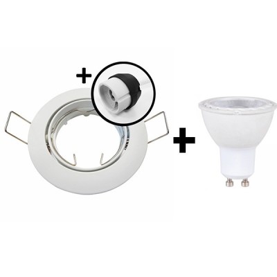 KIT Spot encastré - orientable - 4000k - rond - blanc - LED 5W - Réf : KRI40022