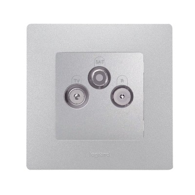 Legrand - Prise TV/R/SAT - étoile blindée - Argent - à composer - Réf : 096680
