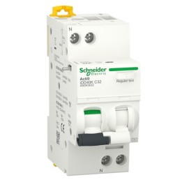 Schneider - Acti9 iDD40K - disjoncteur différentiel - 1P+N C 32A 4500A/4,5A 300mA type AC - Réf : A9DK5632