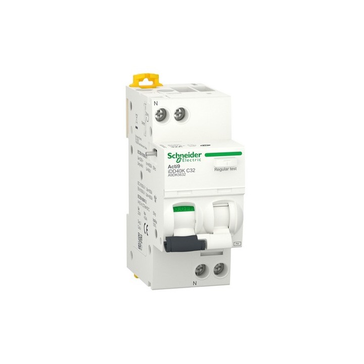 Schneider - Acti9 iDD40K - disjoncteur différentiel - 1P+N C 32A 4500A/4,5A 300mA type AC - Réf : A9DK5632
