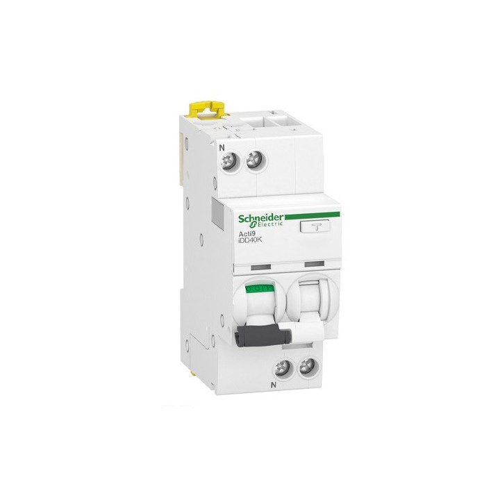 Schneider - Acti9 iDD40K - disjoncteur différentiel - 1P+N C 40A 4500A/4,5A 300mA type AC - Réf : A9DK5640