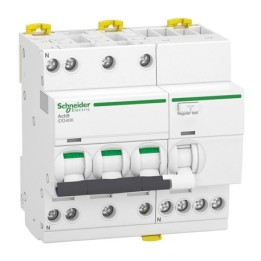 Schneider - Acti9 iDD40K - disjoncteur différentiel - 3P+N C 40A 4500A/4,5A 30mA type AC - Réf : A9DK1740