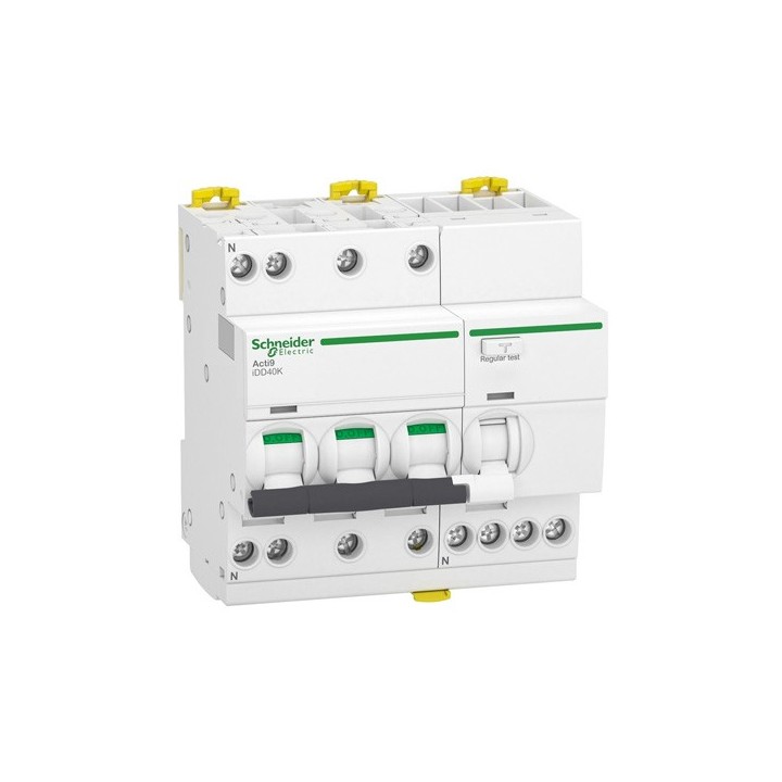 Schneider - Acti9 iDD40K - disjoncteur différentiel - 3P+N C 16A 4500A/4,5A 300mA type AC - Réf : A9DK5716