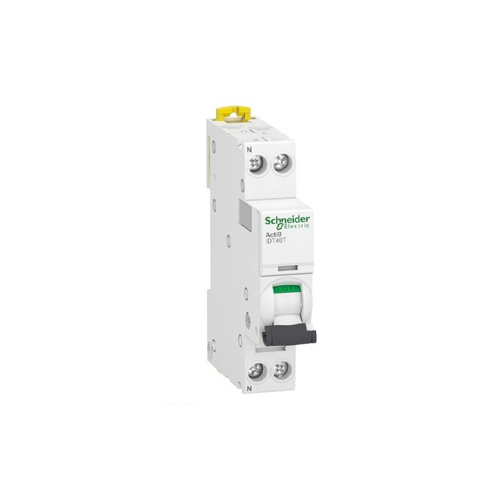 Schneider - Acti9 iDT40T - disjoncteur modulaire - 1P+N - 32A - courbe C - 4500A/6kA - Réf : A9P22632