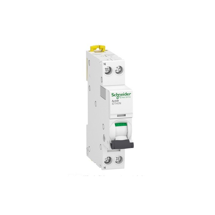Schneider - Acti9 iDT40N - disjoncteur modulaire - 1P+N D 6A 6000A/10kA - Réf : A9P34606