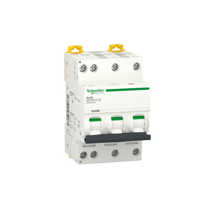 Schneider - Acti9 iDT40N - disjoncteur modulaire - 3P+N C 32A 6000A/10kA - Réf : A9P24732