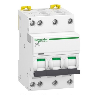 Schneider - Acti9 iDT40T - disjoncteur modulaire - 3P+N - 32A - courbe D - 4500A/6kA - Réf : A9P32732