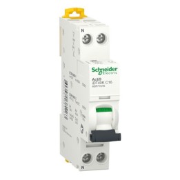 Schneider - Acti9 iDT40K - disjoncteur modulaire - 1P+N - 16A - courbe C - 4500A/4,5kA - Réf : A9P71616