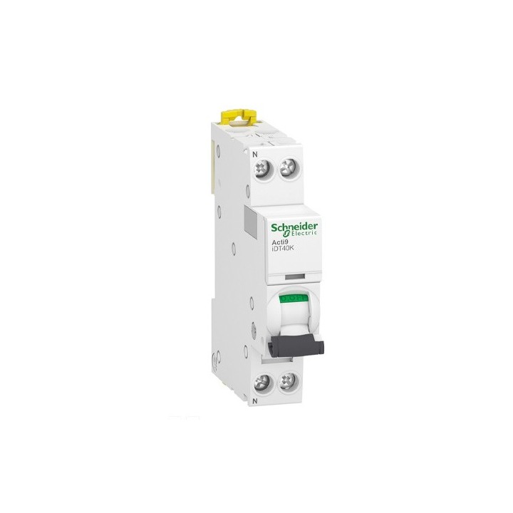 Schneider - Acti9 iDT40K - disjoncteur modulaire - 1P+N - 20A - courbe C - 4500A/4,5kA - Réf : A9P71620