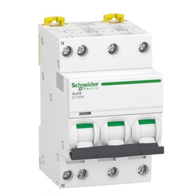 Schneider - Acti9 iDT40K - disjoncteur modulaire - 3P+N - 20A - courbe C - 4500A/4,5kA - Réf : A9P71720