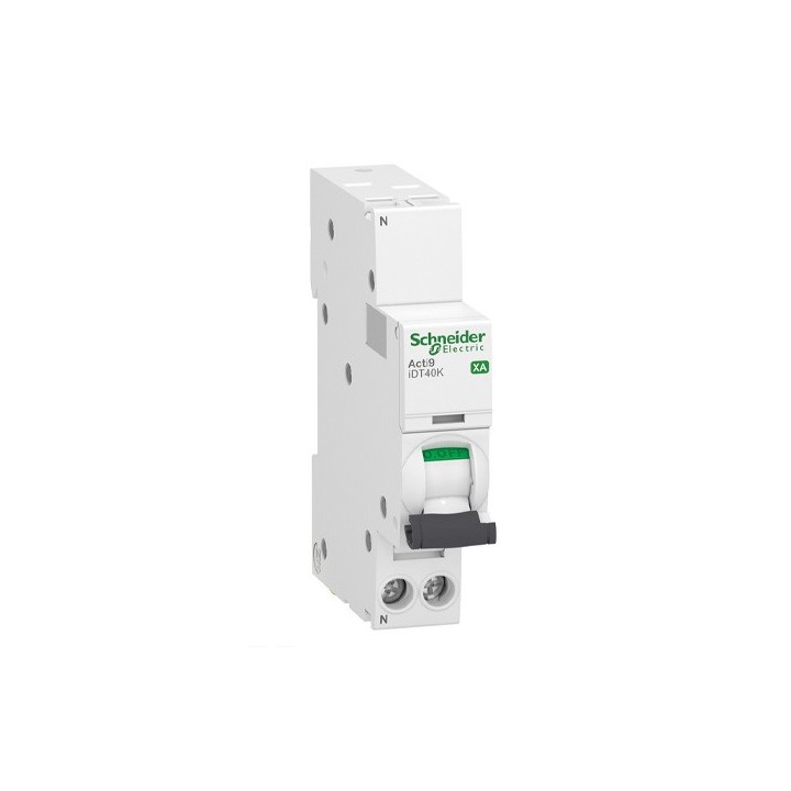 Schneider - Acti9 iDT40K XA - disjoncteur modulaire auto/vis - 1P+N 25A courbe C - 4,5kA - Réf : A9PK1625