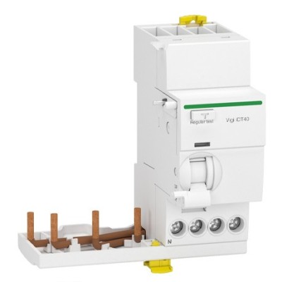 Schneider - Acti9 iDT40 - module différentiel Vigi - départ iDT40 - 3P+N 40A 30mA type AC - Réf : A9Y62740