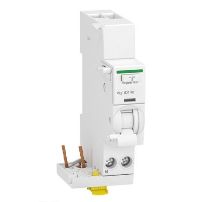 Schneider - Acti9 iDT40 - module différentiel Vigi - départ iDT40 - 1P+N 40A 30mA type A SI - Réf : A9Y64640