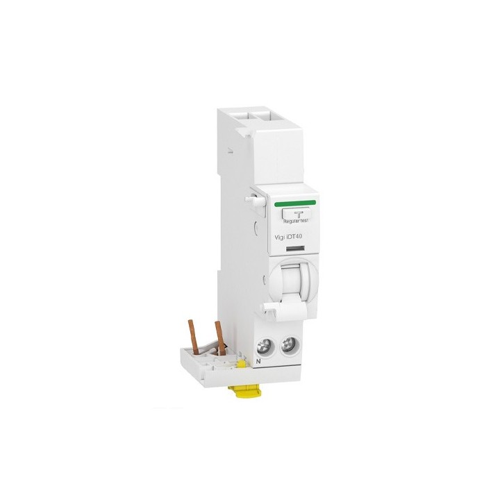 Schneider - Acti9 iDT40 - module différentiel Vigi - départ iDT40 - 1P+N 40A 30mA type A SI - Réf : A9Y64640