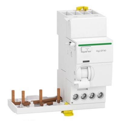 Schneider - Acti9 iDT40 - module différentiel Vigi - départ iDT40 - 3P+N 40A 30mA type A SI - Réf : A9Y64740
