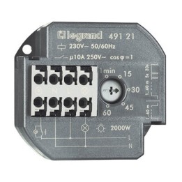 Legrand - Télérupteur unipolaire 10AX 230V~ 50Hz à 60Hz avec minuterie intensité maximum 50mA - Rèf : 049121