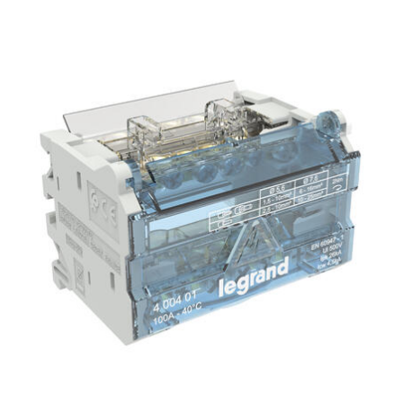 Legrand - Répartiteur modulaire à barreaux étagés bipolaire 100A 6 départs - 4 modules - Réf : 400401