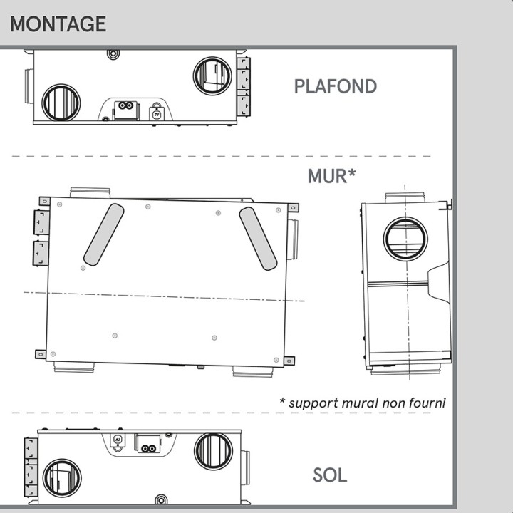 S&P - Kit VMC Double-Flux - ORKA BP HR (Spécial rénovation) - Habitat du T1 au T7 - Réf : 604041