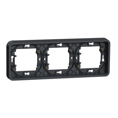 Schneider Mureva Styl - Cadre 3 postes horizontal encastré IP55 - Réf : MUR34109