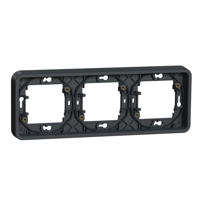 Schneider Mureva Styl - Cadre 3 postes horizontal encastré IP55 - Réf : MUR34109