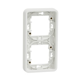 Schneider Mureva Styl - Cadre 2 postes verticale encastré IP55 blanc - Réf : MUR39151