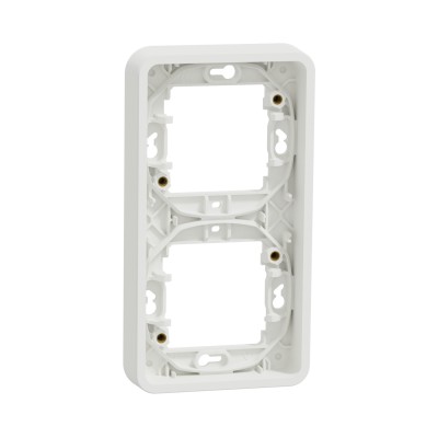 Schneider Mureva Styl - Cadre 2 postes verticale encastré IP55 blanc - Réf : MUR39151