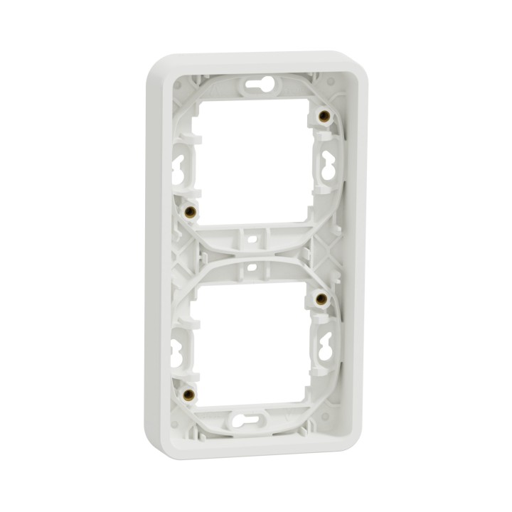Schneider Mureva Styl - Cadre 2 postes verticale encastré IP55 blanc - Réf : MUR39151