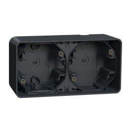 Schneider Mureva Styl : Boite 2 postes horizontale saillie IP55 gris - Réf : MUR37914
