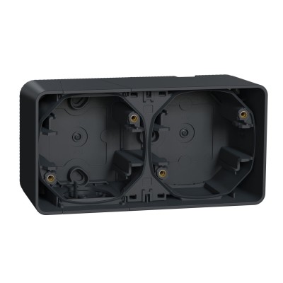 Schneider Mureva Styl : Boite 2 postes horizontale saillie IP55 gris - Réf : MUR37914