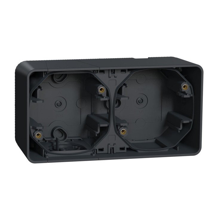 Schneider Mureva Styl : Boite 2 postes horizontale saillie IP55 gris - Réf : MUR37914