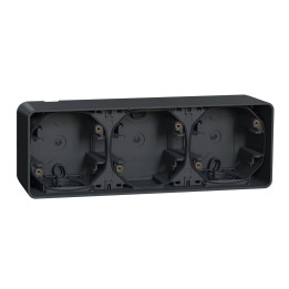 Schneider Mureva Styl : Boite 3 postes horizontale saillie IP55 gris - Réf : MUR37713