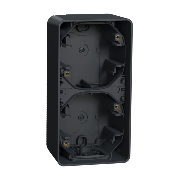 Schneider Mureva Styl : Boite 2 postes verticale saillie IP55 gris - Réf : MUR37912