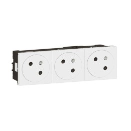 Legrand Mosaic - Prise 3x2P+T Surface Link - Connexion auto - à 45° - 6 modules - blanc - Réf : 077143L