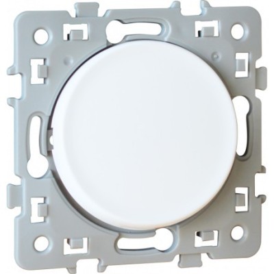 Eur'ohm Square - Bouton poussoir blanc contact NO - Réf : 60202